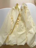 Fongt Salt Cheese ~ Cream Yellow Long-Sleeved Cotton Shirt Women's Korean Version Of Loose Niche Tops