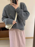 Version Autumn Winter New Pullover Sweater Female Loose Lazy Wind Add Thick Versatile Fashion Knit Bottom Shirt Jacket Female-Outfit