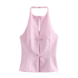 New Collar Bow Decoration Solid Color Blouse 4772009-Outfit