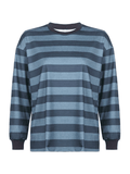 Vintage Striped Oversized Pullover Sweatshirt-Outfit