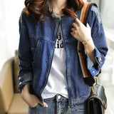 Fongt Blue Denim Jacket Female Short 2024 Spring And Autumn New Korean Version Of Loose Tassel Short Casual Clothes-Outfit