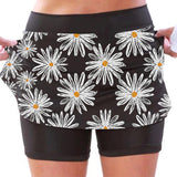 Daisy Printed Mid Waist Sports Leisure
