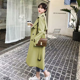 Fongt Trench Coat Female Spring And Autumn 2024 Spring New Medium And Long Korean British Style Small People Wear A Coat-Outfit