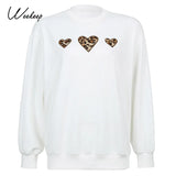 Embroidery Cute Casual Oversized Sweatshirt Autumn O Neck Streetwear Pullovers Brown Harajuku Top Long Tops Preppy