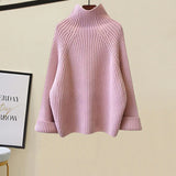 Warm 3 Piece Sets Womens Outfits Office Ladies Turtleneck Knitted Sweater+woolen Parkas Vest+wide Leg Knitting Pants