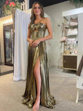 Fongt Women's Dress Sexy Evening Dress Open Sleeveless Hot Gold 8120