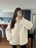Fongt Hair Women's Autumn And Winter New Women's Solid Color Lazy Wind High-Collar Coat Warm Female Coat