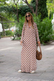 Fashion V-Neck Print Long-Sleeved Dress Hotline