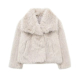 New Artificial Fur Effect Short Fashion Coat 4360240-Outfit