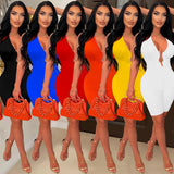 Fashion Women's Solid Color Bare Back V-Neck Sleeveless Shorts Jumpsuit Woman-Outfit