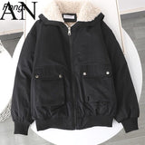 Jacket Women 2023 Autumn/winter Cashmere Lined Loose Coat Women's Jacket with Fur Collar and Lapel Like