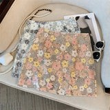 Flowers Sequins Mini Skirt-Outfit