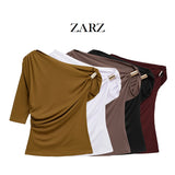 Fongt Homemade New Women's Clothing Fashionable Asymmetric Nylon Top 1026164