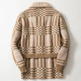 Fongt Men's Vintage Knit Dresses Classic Lattice Jackcase Sweater Sweater