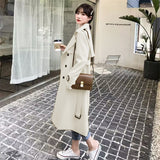 Fongt Trench Coat Female Spring And Autumn 2024 Spring New Medium And Long Korean British Style Small People Wear A Coat-Outfit