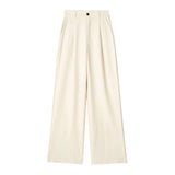 New Spring Style Pleated Front High Waist Trousers 7102528-Outfit