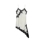 Fongt Women's ZA Irregular Lace Side Pure Lusty Dress