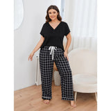 Fongt Size Pajamas Female Spring And Summer Fat Mm Short-Sleeved Pants Large Size Home Clothes-Outfit
