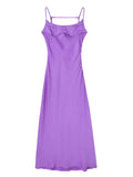 Hollow Out Satin Midi