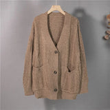 New 2021 Women's Autumn Winter Sweaters Elegant Cardigans Warm Oversized Knitwears Fashionable Lady Tops