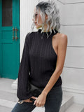 Sweater Women One Shoulder Pullover Cut Out Long Sleeve Sweaters Fall Winter Clothes Jumper Female Streetwear Knitted