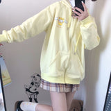 Fongt Soft Sister Student Cartoon Meal Jk Coat Zipper Koloumi Cotton Hoodie Jade Cinnamon Dog Print
