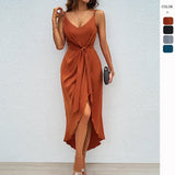 Fongt Women's Summer New Fashion Solid Color Suspension Dresses For Women