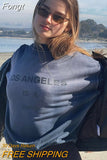 Washed Letter Sweatshirts for Women Fashion Print Pullovers Vintage Female Loose Sweatshirt Hoodies 2023 Spring