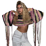 Fongt Autumn And Winter Explosion Of Women's Rainbow Tussel Holiday Style Loose