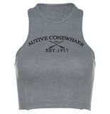 Spring 2024 New Women's Clothing Solid Color Body-Cuff-Enavel Fashion Collar Printing Sleeveless