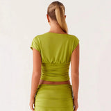 Fongt Two Sets Of New Short-Term Umbilical Wrinkles Body-Body Hip Skirt Suit