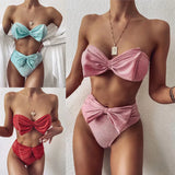Fongt New Swimsuit Hot Swimsuit Women's Split Bright Silk Bikini B138-Outfit