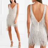Sleeveless Sexy Tassel V-neck Slim