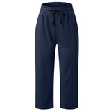 Waist Casual Sports Three-quarter Length Wide