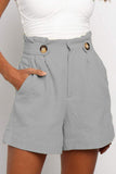 Summer Solid Color High Waist Frill Baggy
