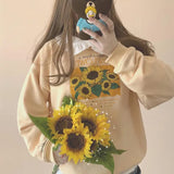 Sunflower Field Vintage Sweatshirt-Outfit