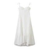 Spring Style Laminated Poplin Sling Dress At The Back 2673072-Outfit