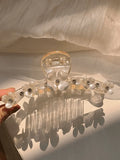 Rhinestone Decor Floral Hair Claw-Outfit