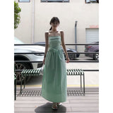 Fongt Dress 2025 Summer New French Temperament Bow Bows Folded Long Breast-Wearing Skirt