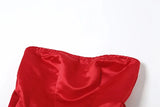 Red Satin Large Bow Mini Dress-Outfit