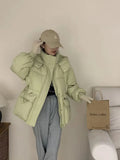 Hooded Waist Down Jacket Female Long 2024 Winter Fashion Sweet Show Thin Work Small Coat Hot Style-Outfit