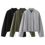 Fongt 2023 New Women's Fashion Casual Card Buckle Soft Pilot Jacket 5070641-Outfit