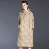 Women's Winter Down Jacket Coats Women Light Ultra Long Warm Puffer Jacket Hooded Down Parka Female Outerwear