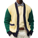 Fongt And Winter Young Men's Knitted Shirt Hot Hit-Colored Cardigan Sweater Coarse Knit Coat