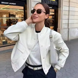 Fongt Women's ZA Autumn New Large Pocket Bomber Jacket