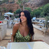 Green Sequin Backless Sling Maxi Dress-Outfit