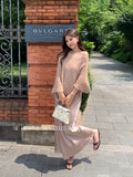 Fongt Xixi 2025 Autumn New White Label Thin Temperament Hanging Dress High-End Long Dress Female 88437