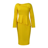 Fongt Large-Size Women's Clothing 2025 Autumn New Fashion Collar Temperament Elegant Long-Sleeved African Dress