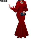 Sexy African Evening Maxi Dresses for Women Party Dress Dashiki Fishtail Gown Africa Clothes Plus Size Bodycon Christmas