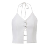 Fongt Women's Spring 2024 New Hot Selling Sex Navel Hollow Hanging Neck Short Belt